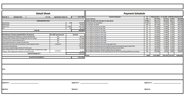 Paranjape Opulus Costing Plan